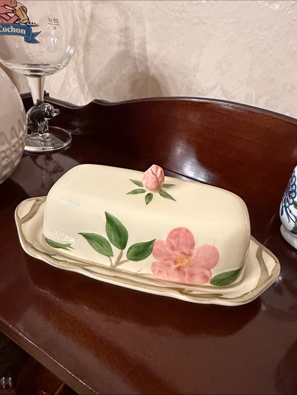 Franciscan desert rose  Butter Dish with lid
